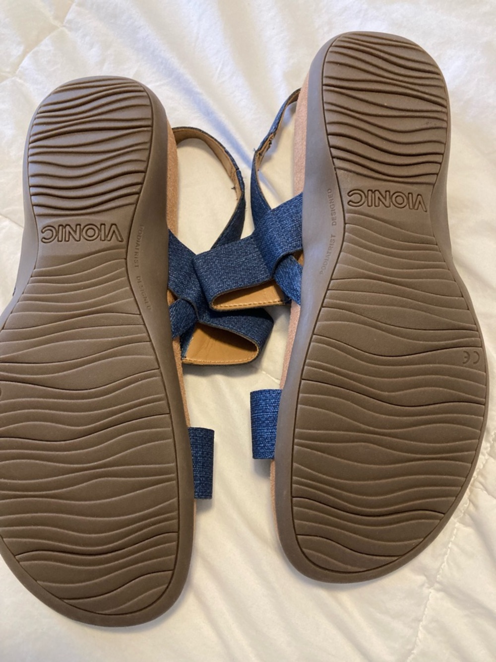 Vionic Reese Denim Blue Double Strap Buckle Sandals size 10 new without box - Picture 3 of 6